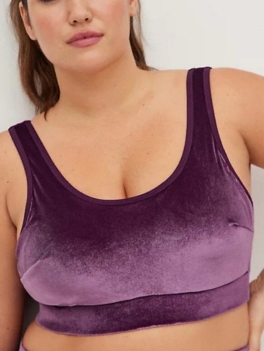Plush Velvet Wireless Bralette - Deep Plum